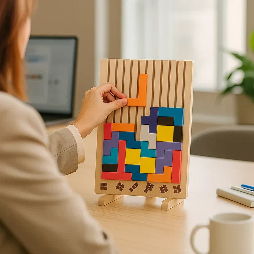 Drewniana Gra Tetris – Idealna na Przerwę w Pracy