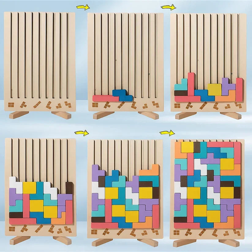 Drewniana Gra Tetris – Idealna na Przerwę w Pracy