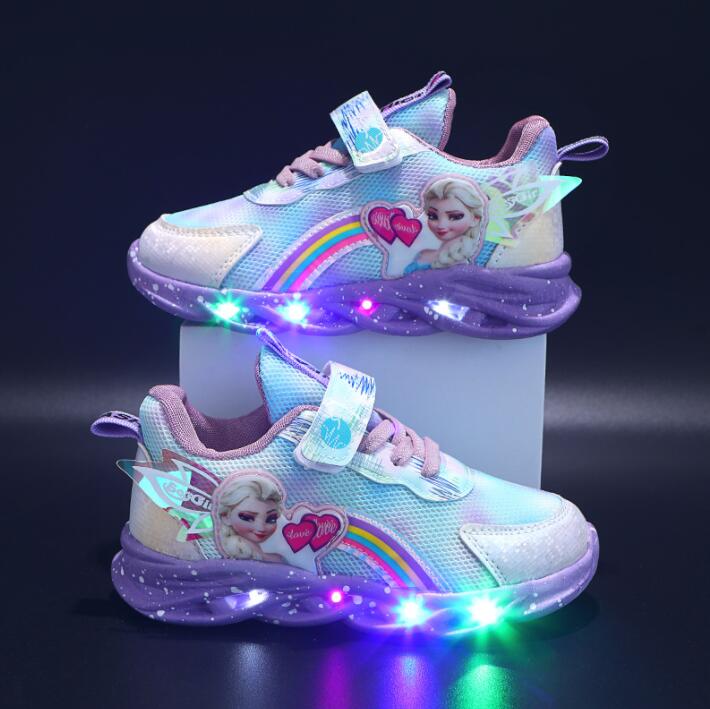 Kolorowe Sneakersy z Brokatem - Buty z Podświetleniem dla Młodych Odkrywców