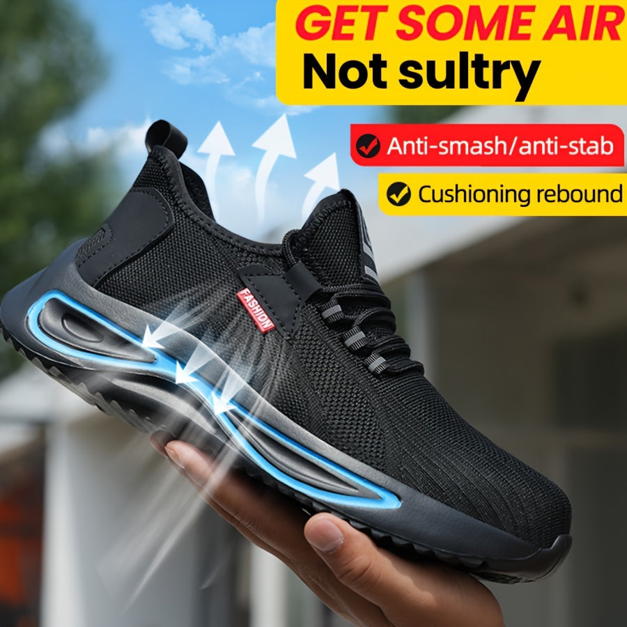 Męskie lekkie oddychające buty ochronne z stalowym noskiem