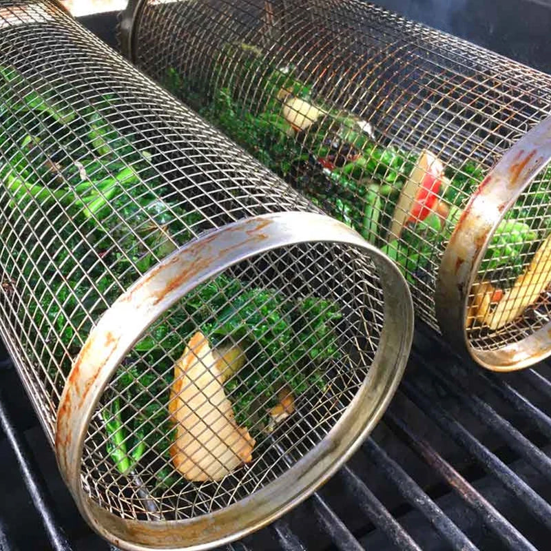 Koszyk do grillowania BBQ 360° obrotowy | Równomierne rozprowadzenie ciepła | Wykonanie ze stali nierdzewnej
