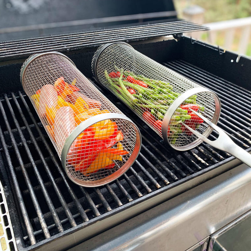 Koszyk do grillowania BBQ 360° obrotowy | Równomierne rozprowadzenie ciepła | Wykonanie ze stali nierdzewnej