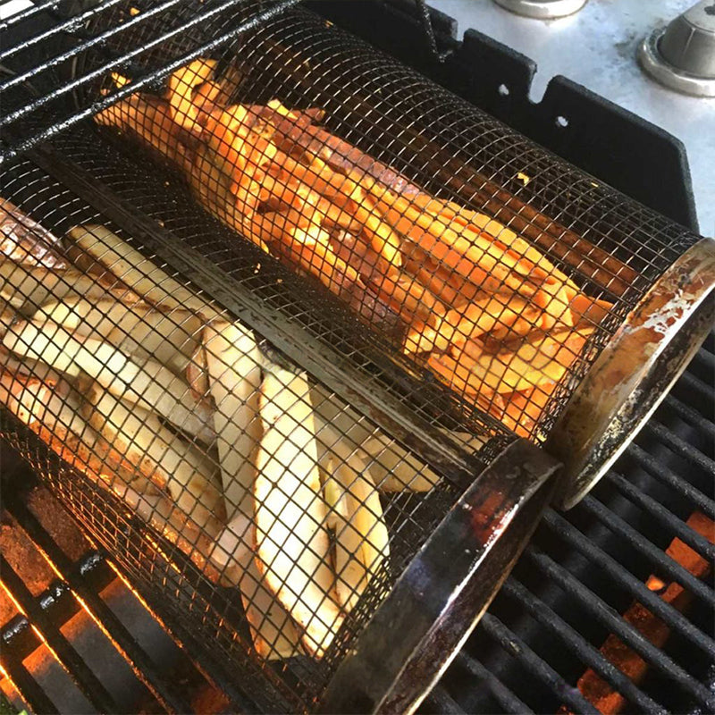 Koszyk do grillowania BBQ 360° obrotowy | Równomierne rozprowadzenie ciepła | Wykonanie ze stali nierdzewnej