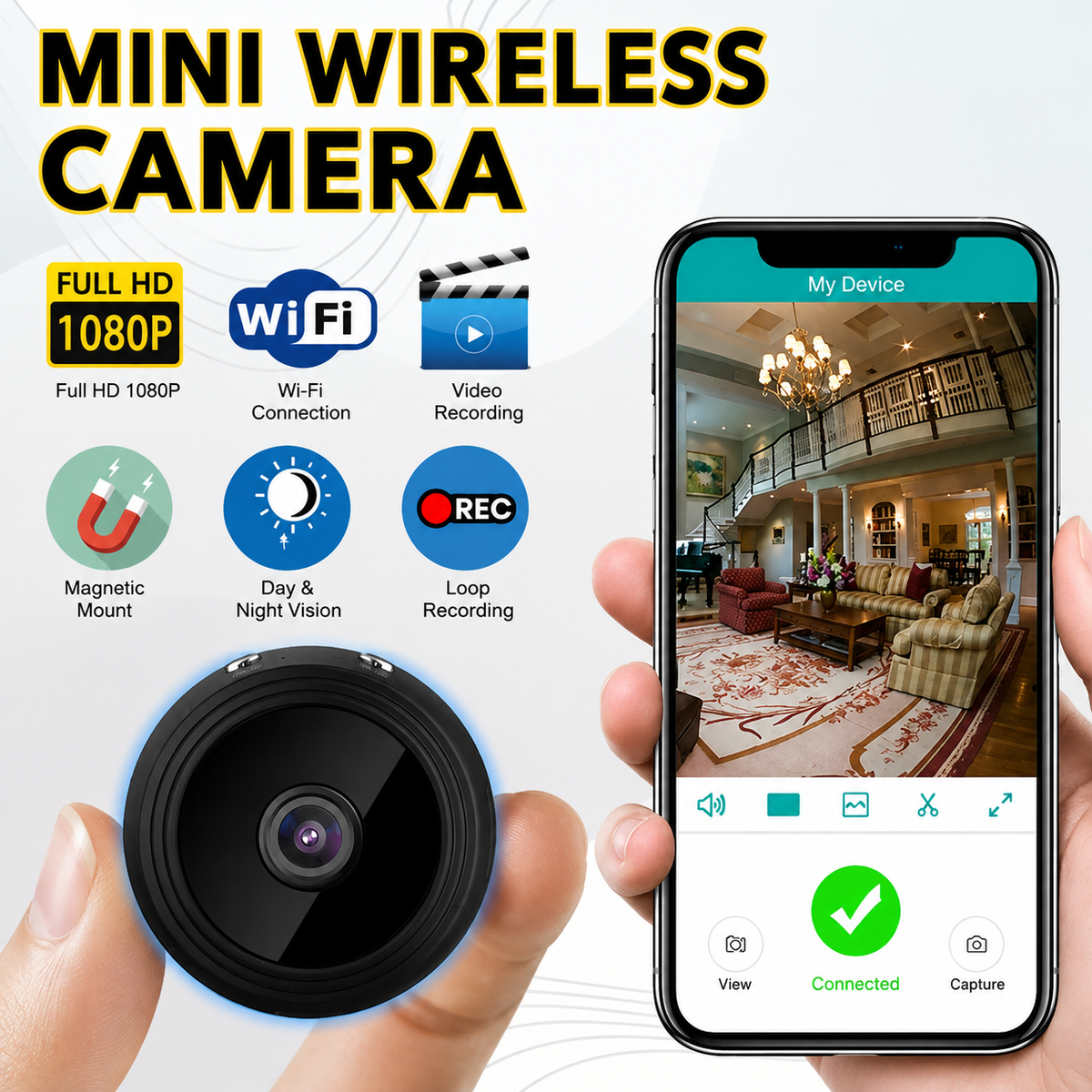 Kamera WLAN wewnętrzna | Widzenie nocne i wykrywanie ruchu