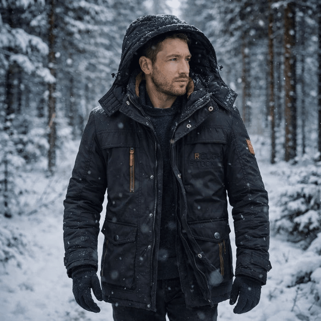 Kurtka Parka z Ocieplanym Fleece'em Odporna na Wiatr