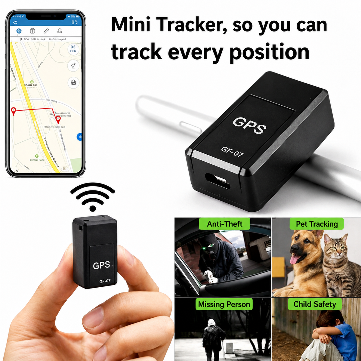 Mini GPS Tracker | Brak wymagań subskrypcyjnych | Śledzenie w czasie rzeczywistym | Magnetyczny i dyskretny design