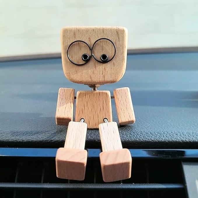Drewniana Figurka Dekoracyjna | Ruchoma Funkcja Wobble | Wymienne Twarze