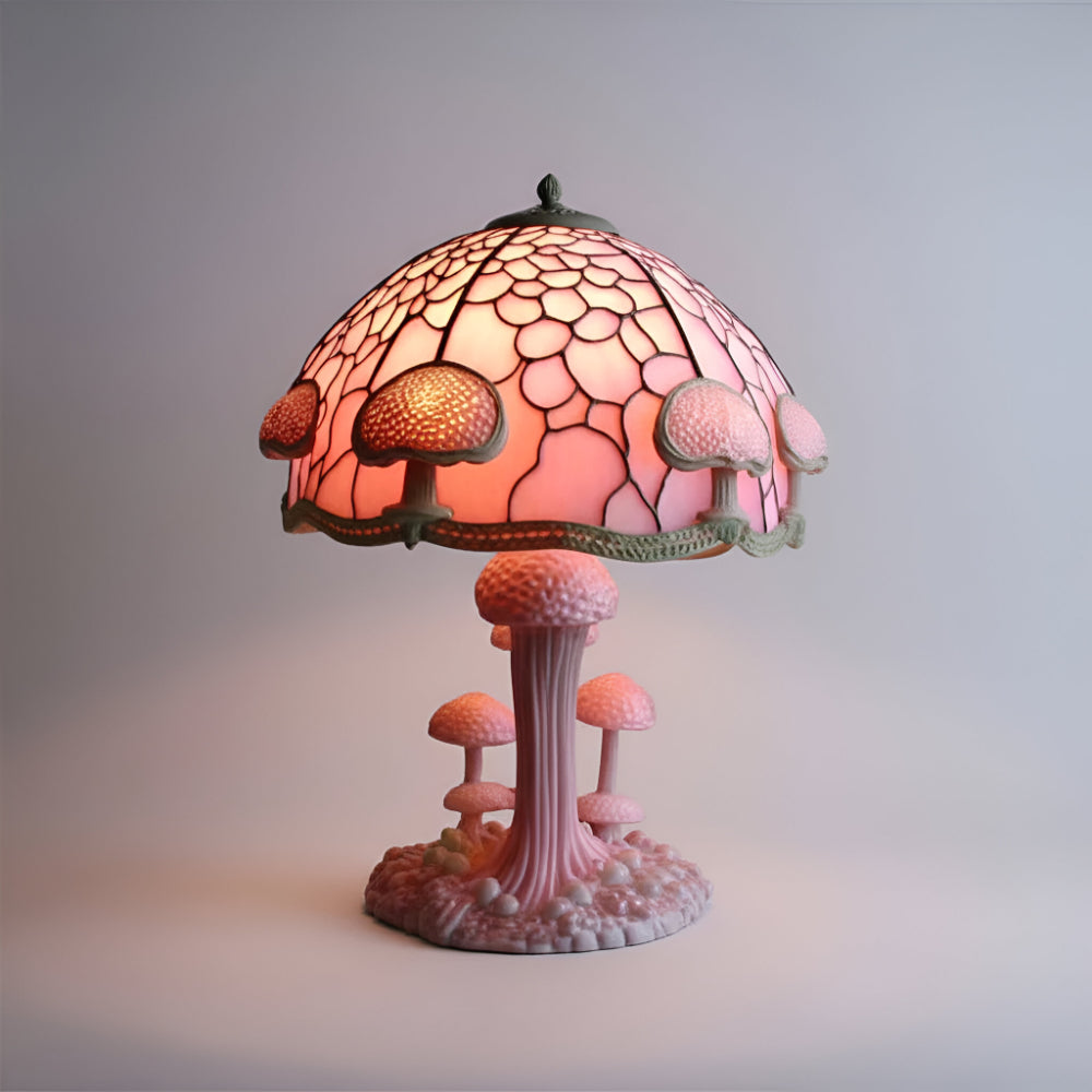 Dekoracyjna Lampa Stołowa LED z Witrażem o Artystycznym Designie