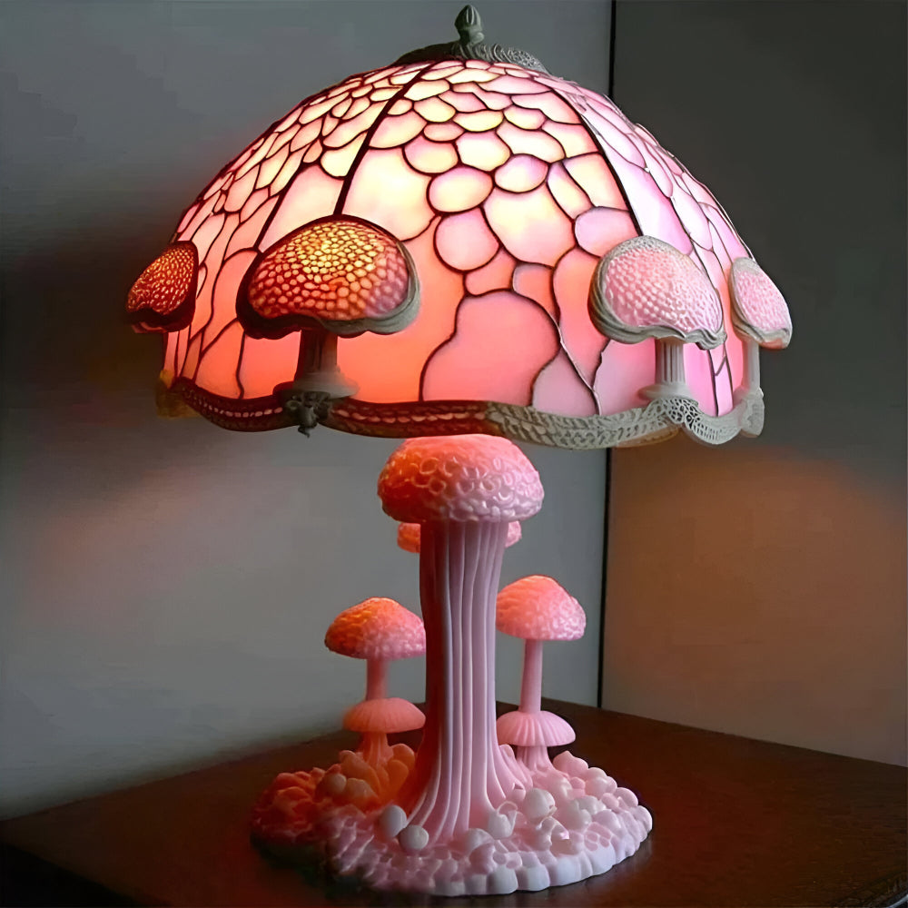Dekoracyjna Lampa Stołowa LED z Witrażem o Artystycznym Designie