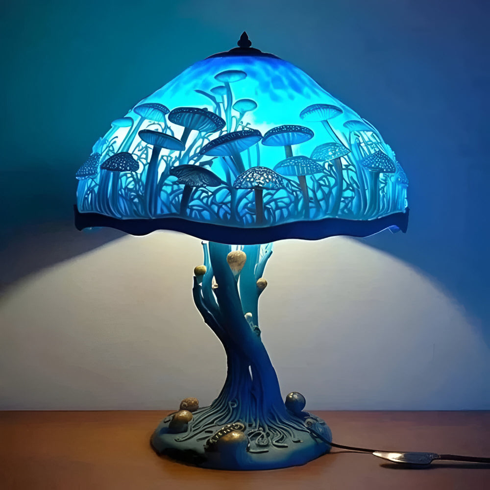 Dekoracyjna Lampa Stołowa LED z Witrażem o Artystycznym Designie