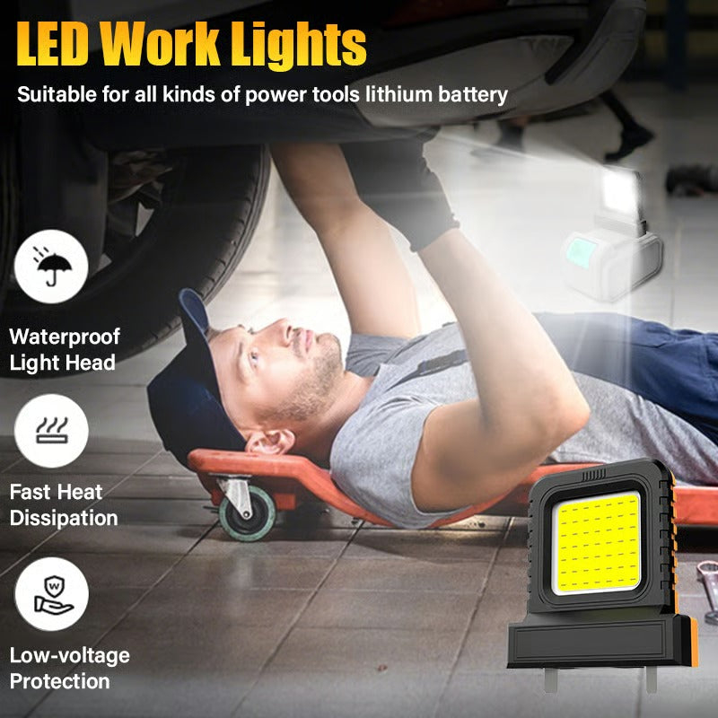 Akumulatorowa Lampa Robocza | Kompatybilna z Bateriami | COB LED | Idealna do Majsterkowania i Użytku Zewnętrznego