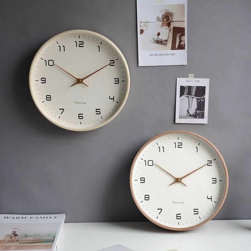Nowoczesny Cichy Drewniany Zegar Ścienny z Minimalistycznym Skandynawskim Designem do Spokojnych, Stylowych Wnętrz