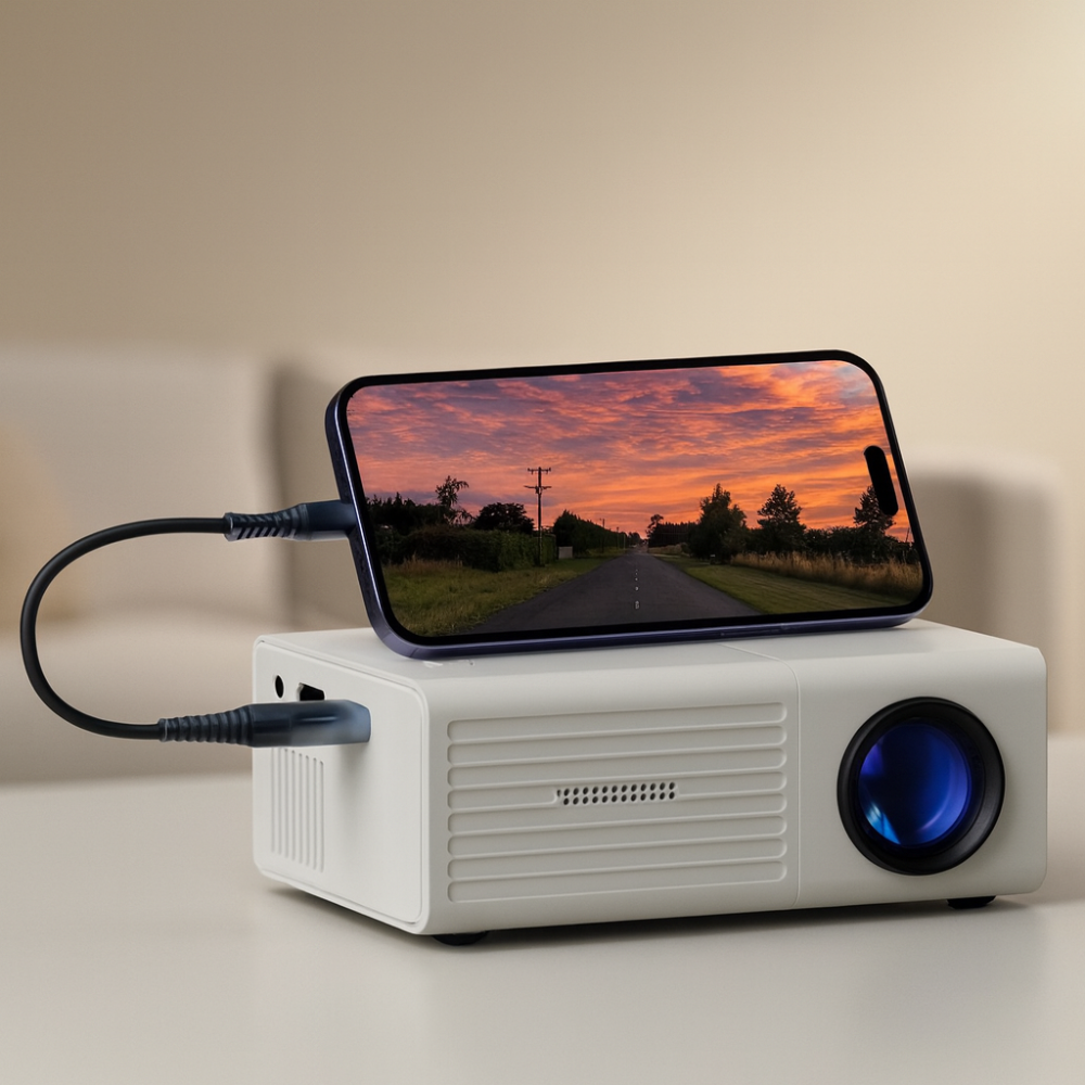 Przenośny Mini Projektor HD LED do Domowego Kina i Użytku na Zewnątrz - 3000 Lumenów