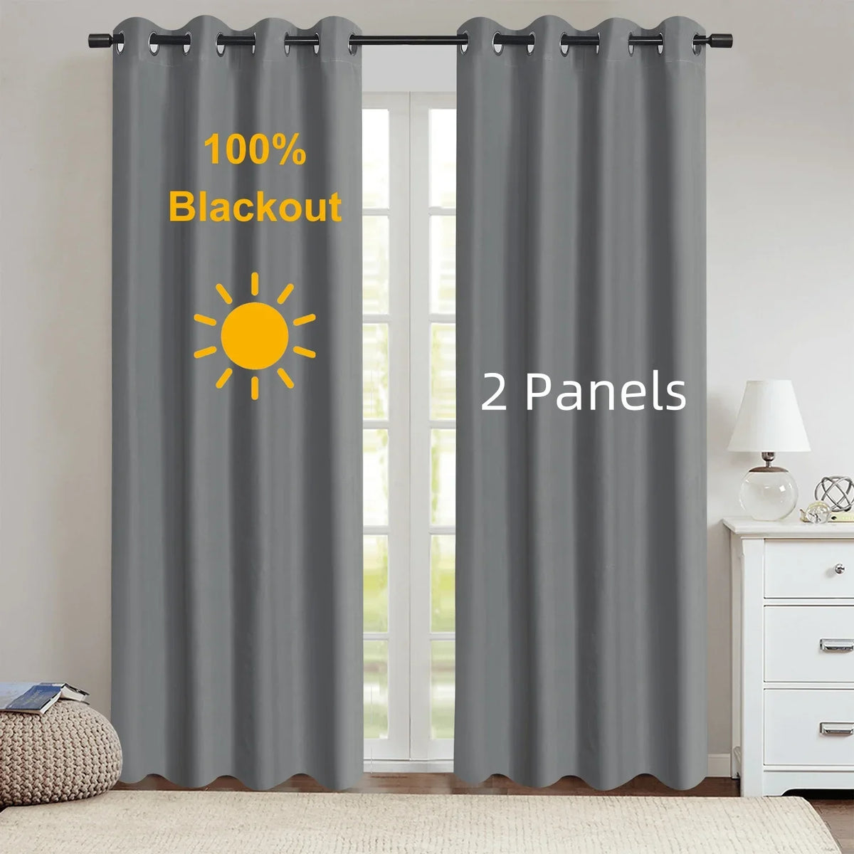 Nowoczesne 100% Zasłony Blackout z Powlekaną Podszewką do Sypialni i Salonu