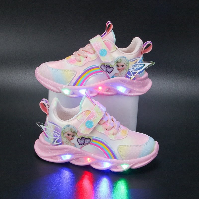 Kolorowe Sneakersy z Brokatem - Buty z Podświetleniem dla Młodych Odkrywców