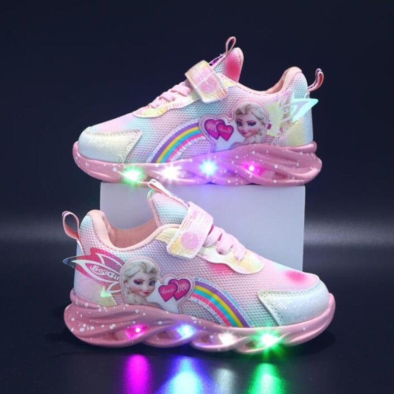 Kolorowe Sneakersy z Brokatem - Buty z Podświetleniem dla Młodych Odkrywców
