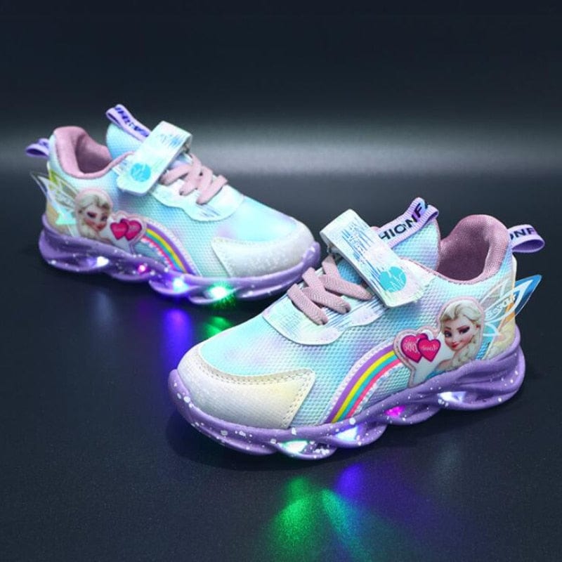 Kolorowe Sneakersy z Brokatem - Buty z Podświetleniem dla Młodych Odkrywców