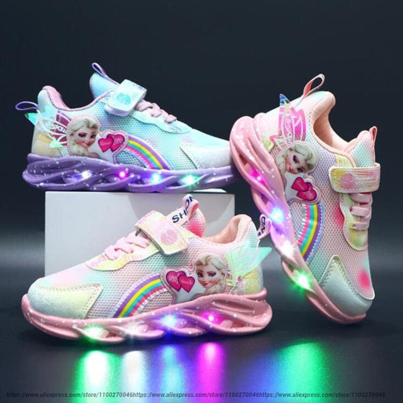 Kolorowe Sneakersy z Brokatem - Buty z Podświetleniem dla Młodych Odkrywców