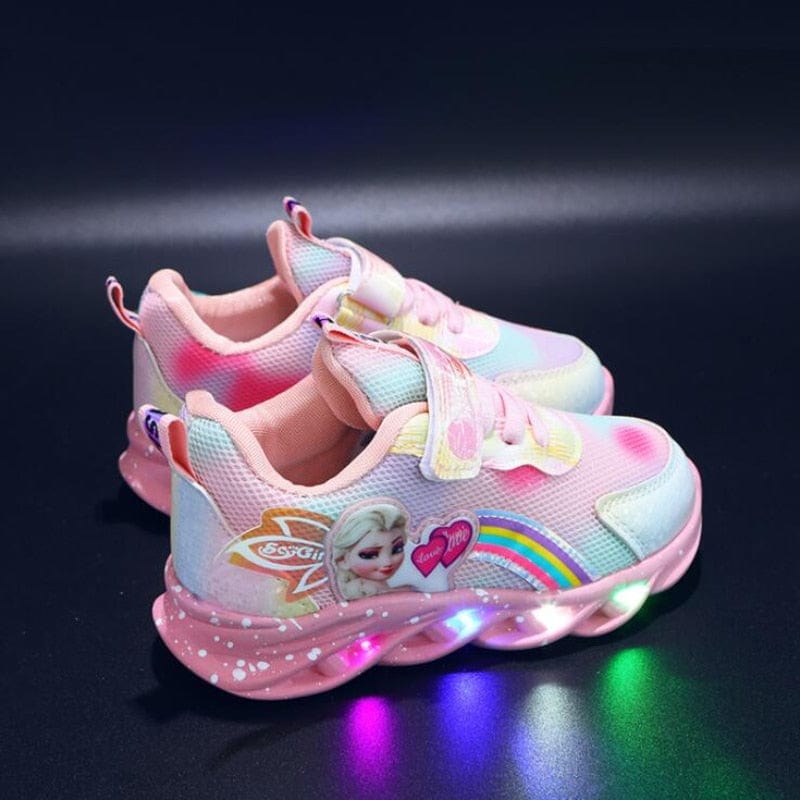 Kolorowe Sneakersy z Brokatem - Buty z Podświetleniem dla Młodych Odkrywców