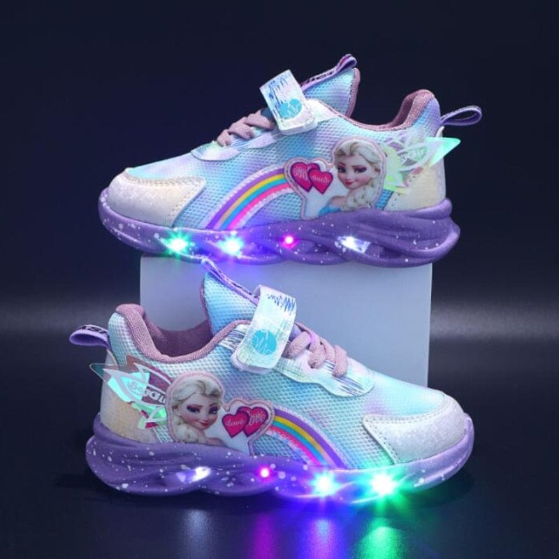 Kolorowe Sneakersy z Brokatem - Buty z Podświetleniem dla Młodych Odkrywców