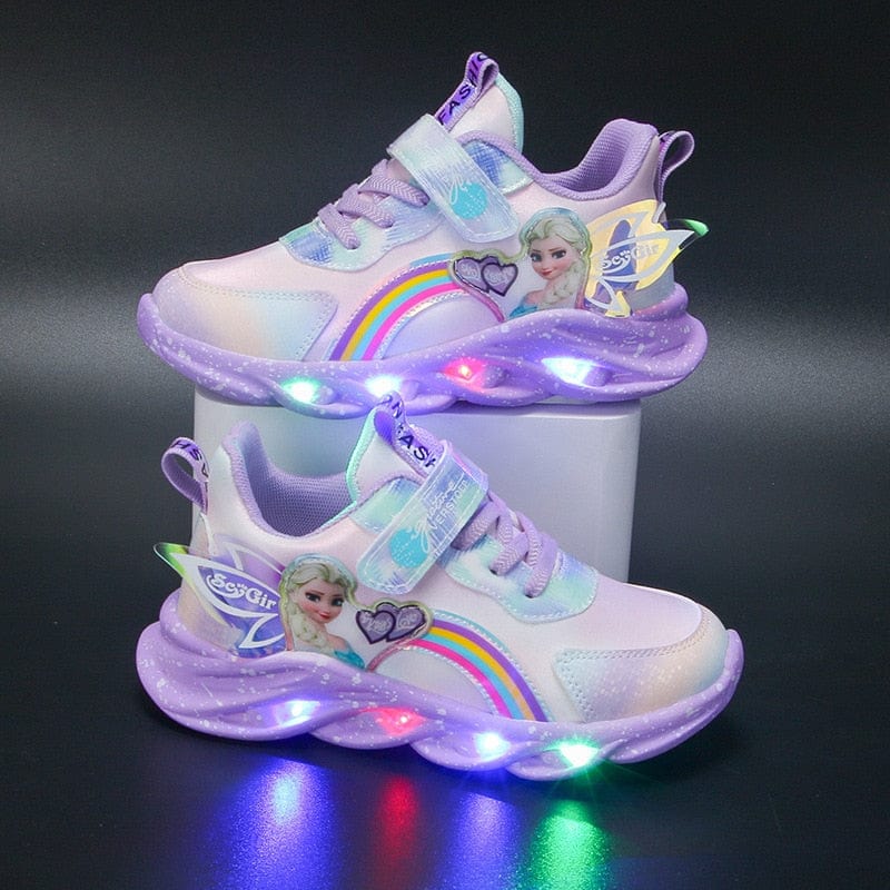Kolorowe Sneakersy z Brokatem - Buty z Podświetleniem dla Młodych Odkrywców