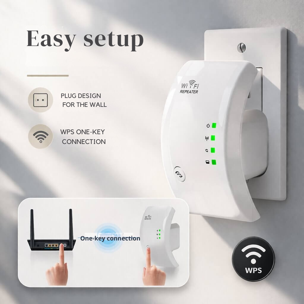 Wzmacniacz sygnału | Zwiększony zasięg | Prosta instalacja Plug and Play