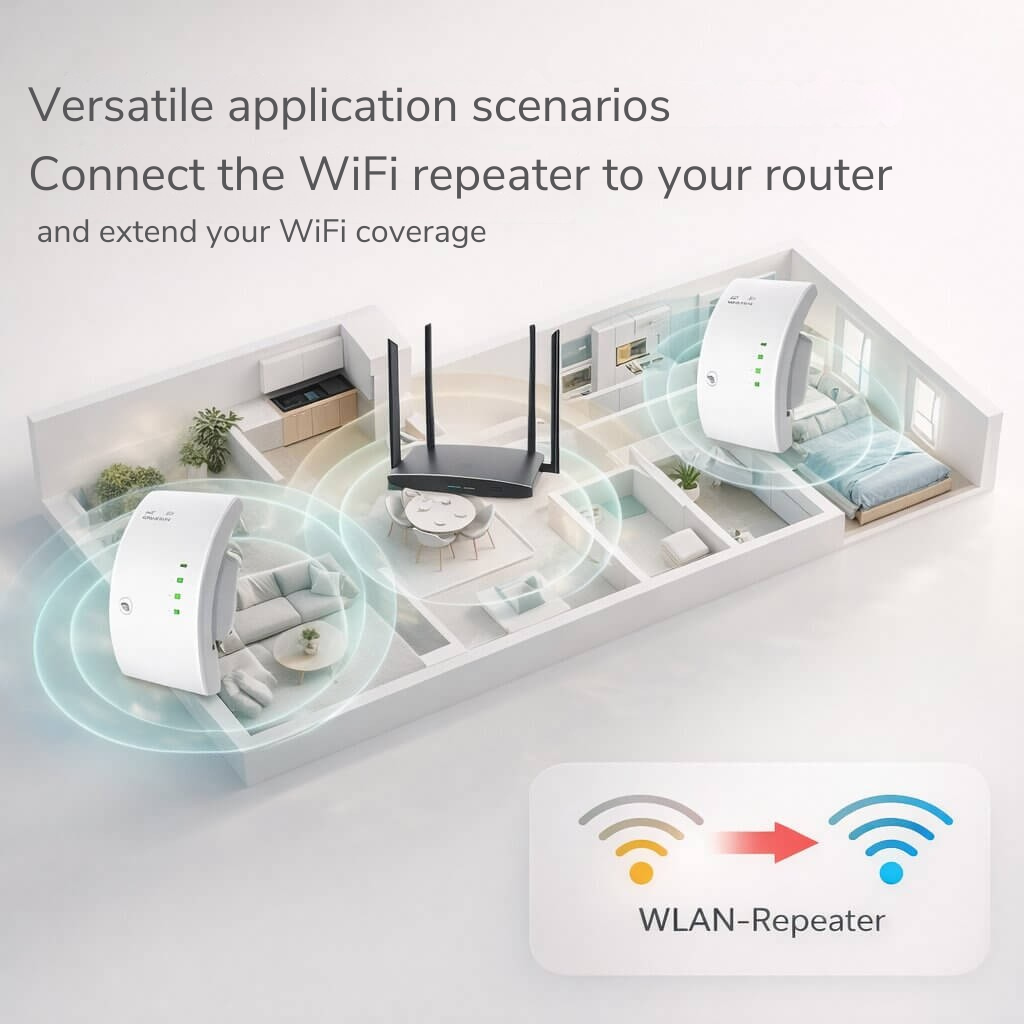 Wzmacniacz sygnału | Zwiększony zasięg | Prosta instalacja Plug and Play