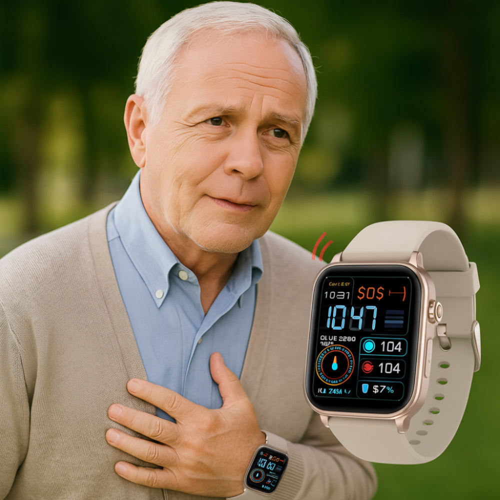 Inteligentny zegarek fitness z monitorowaniem zdrowia, śledzeniem tętna, krokomierzem i GPS