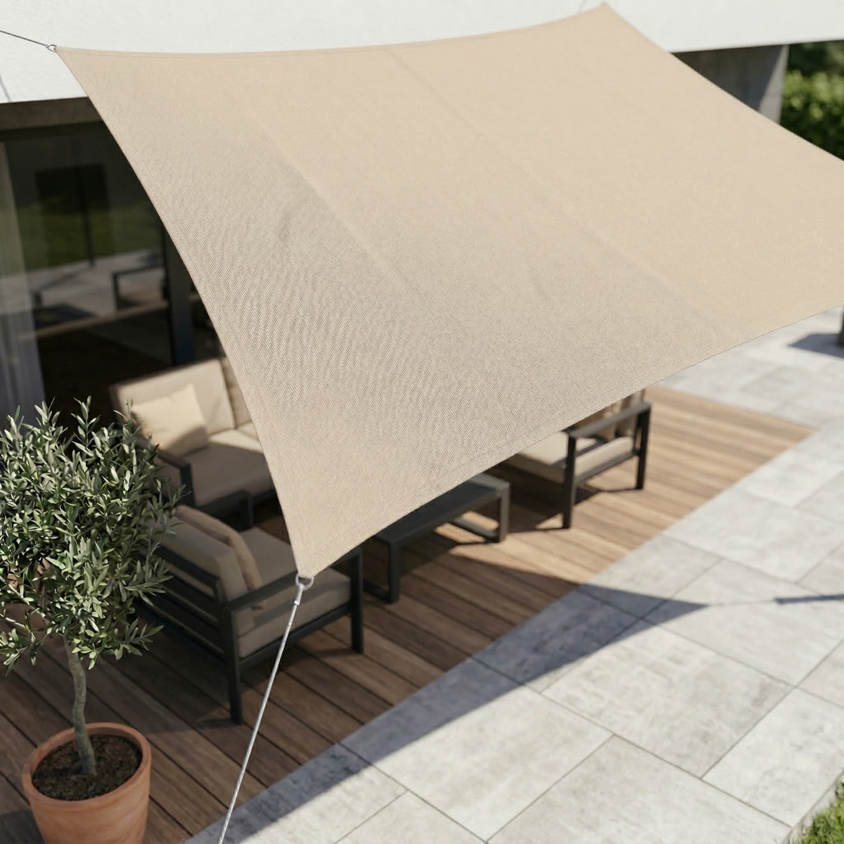 Prostokątny Wodoodporny Parasol | Tkanina Zewnętrzna | Ochrona UV