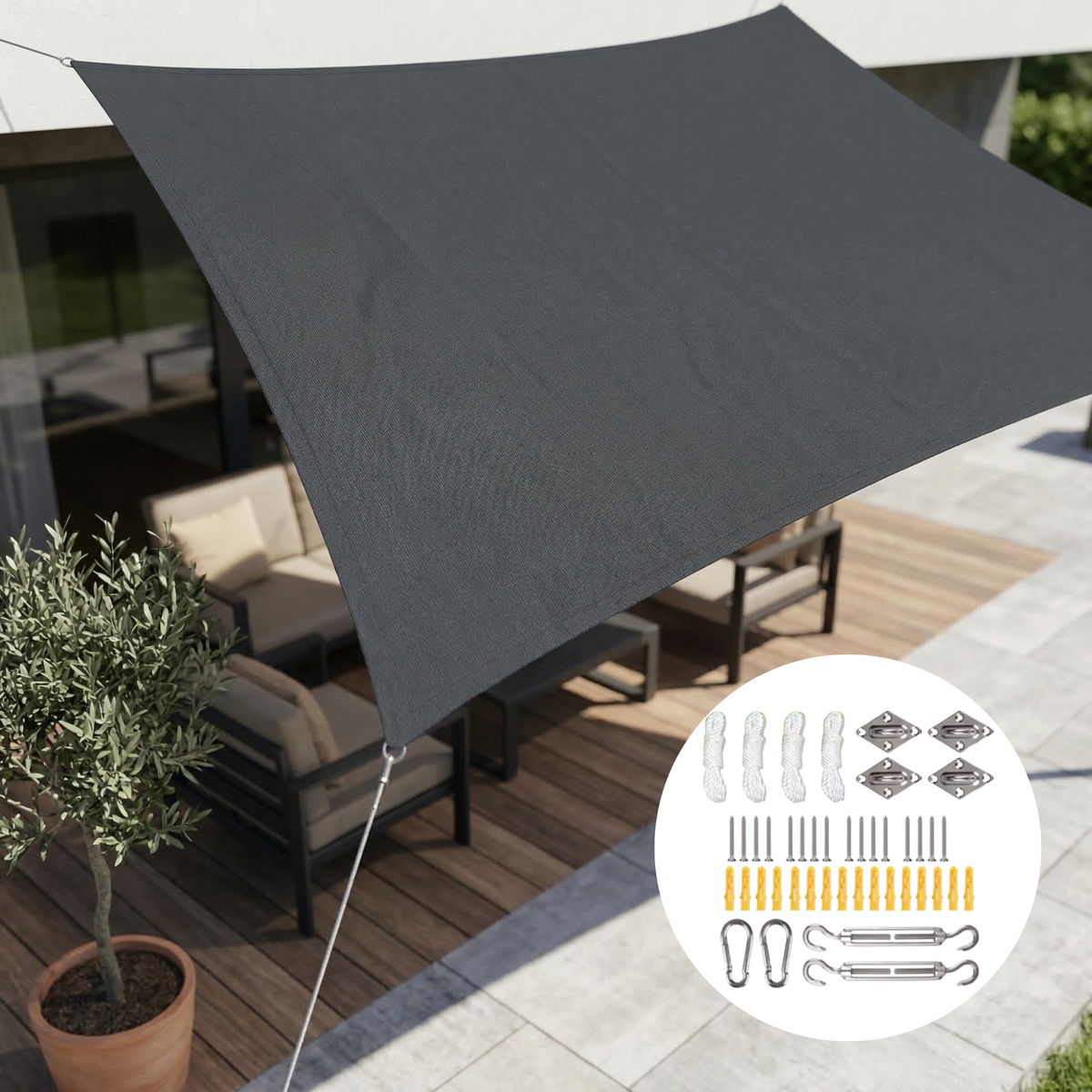 Prostokątny Wodoodporny Parasol | Tkanina Zewnętrzna | Ochrona UV