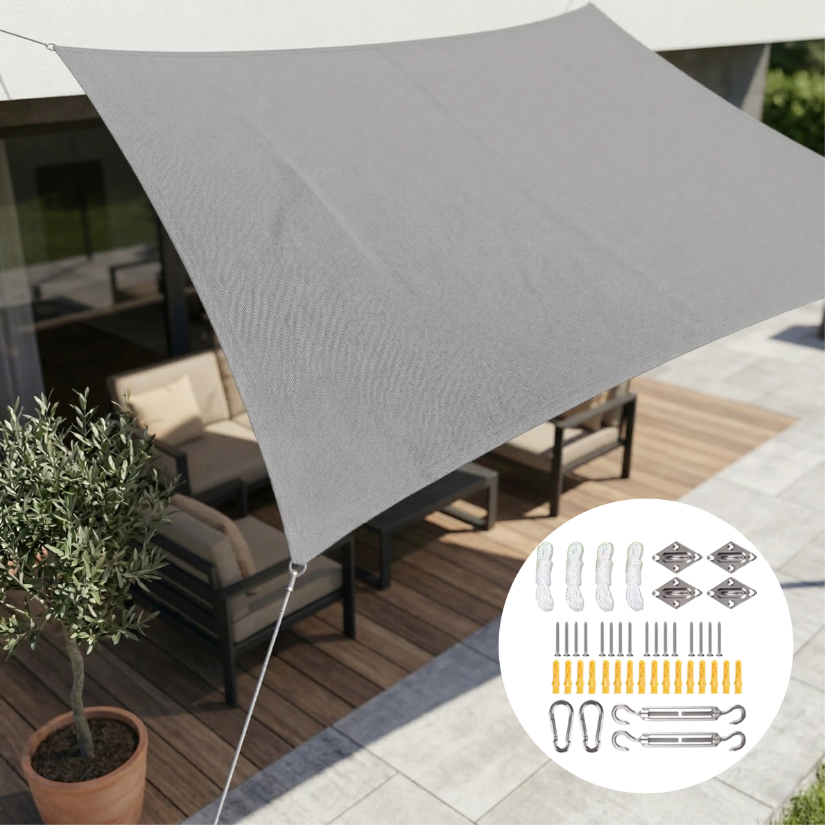 Prostokątny Wodoodporny Parasol | Tkanina Zewnętrzna | Ochrona UV