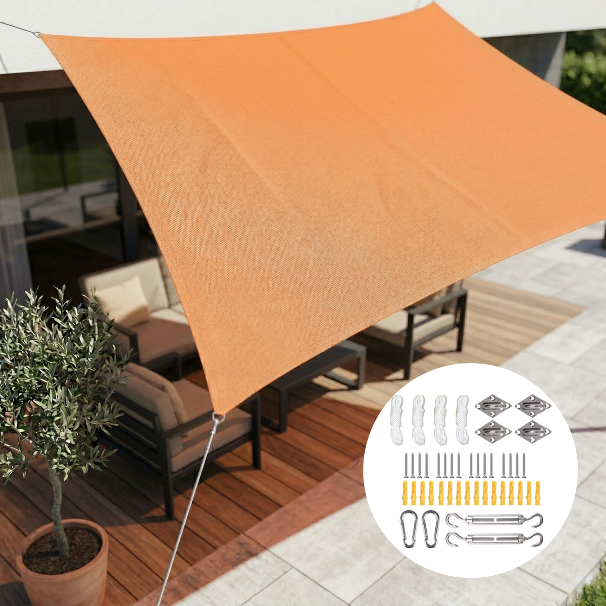 Prostokątny Wodoodporny Parasol | Tkanina Zewnętrzna | Ochrona UV