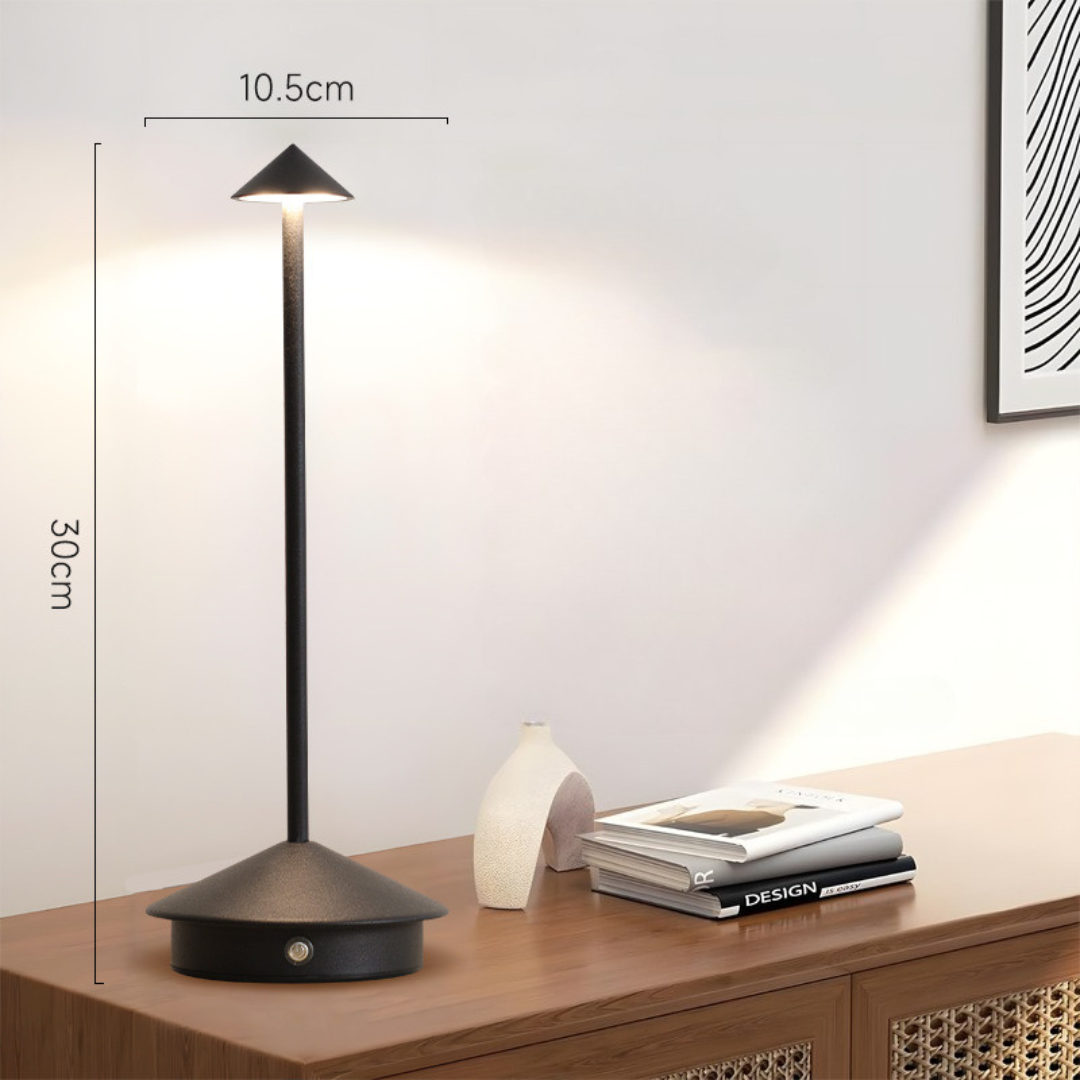 Lampa stołowa | Bezprzewodowy design | Dotykowy przycisk ściemniacza i ładowanie USB