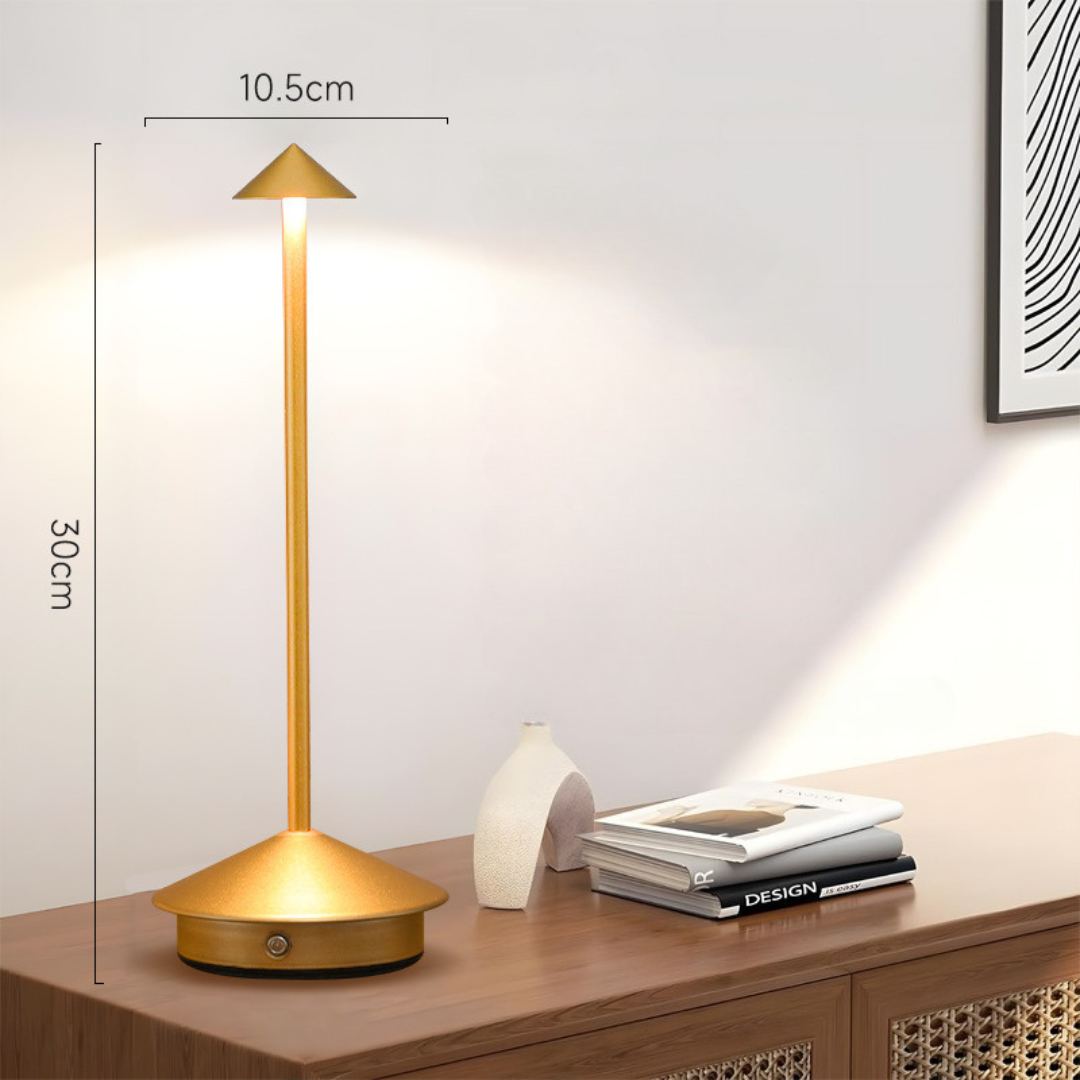 Lampa stołowa | Bezprzewodowy design | Dotykowy przycisk ściemniacza i ładowanie USB