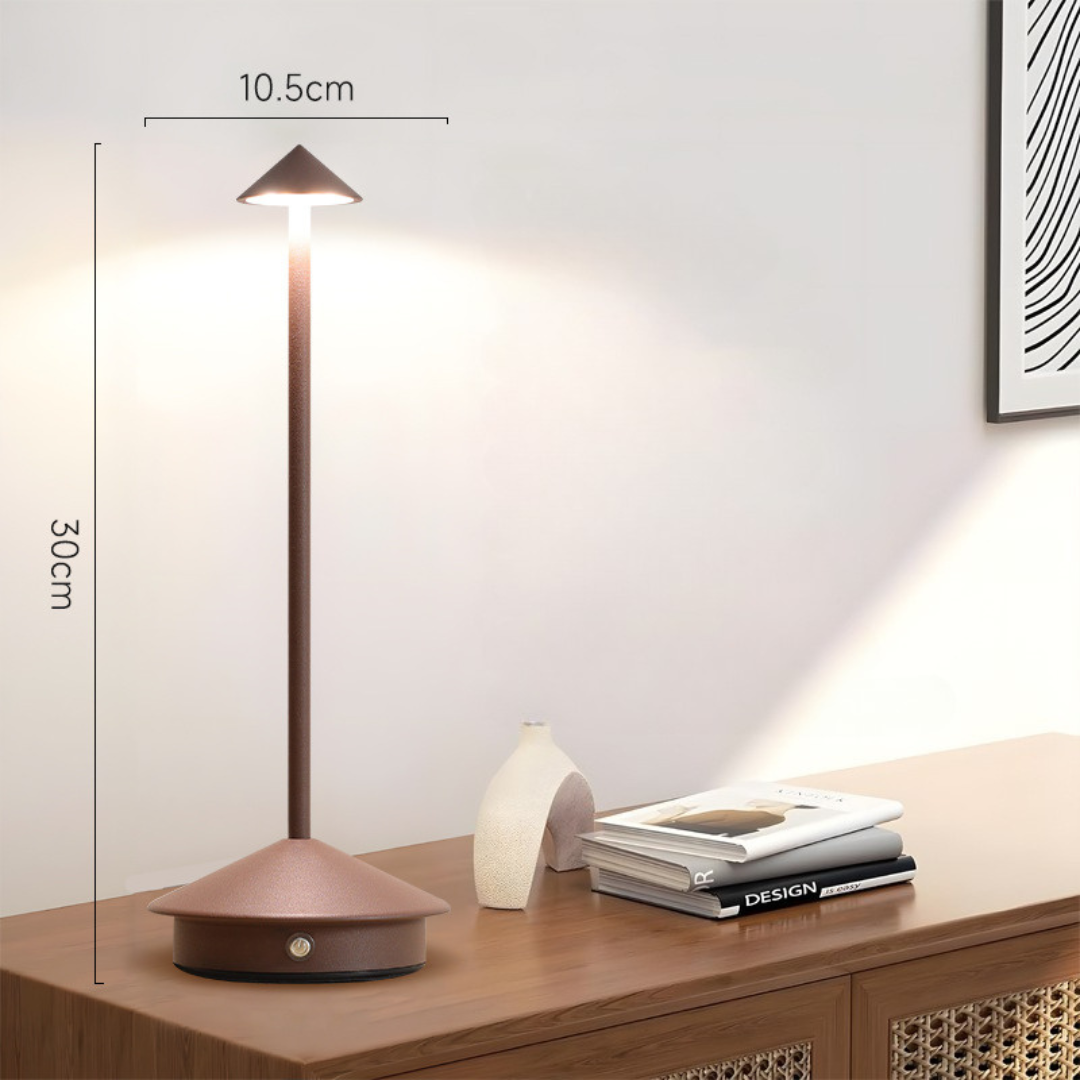 Lampa stołowa | Bezprzewodowy design | Dotykowy przycisk ściemniacza i ładowanie USB