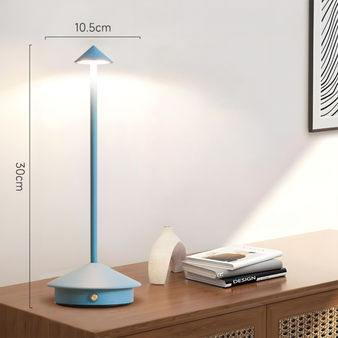 Lampa stołowa | Bezprzewodowy design | Dotykowy przycisk ściemniacza i ładowanie USB