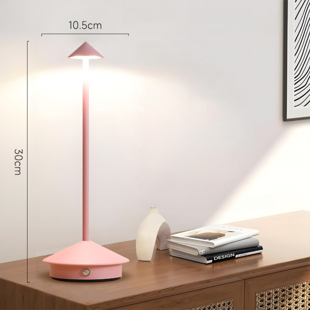 Lampa stołowa | Bezprzewodowy design | Dotykowy przycisk ściemniacza i ładowanie USB