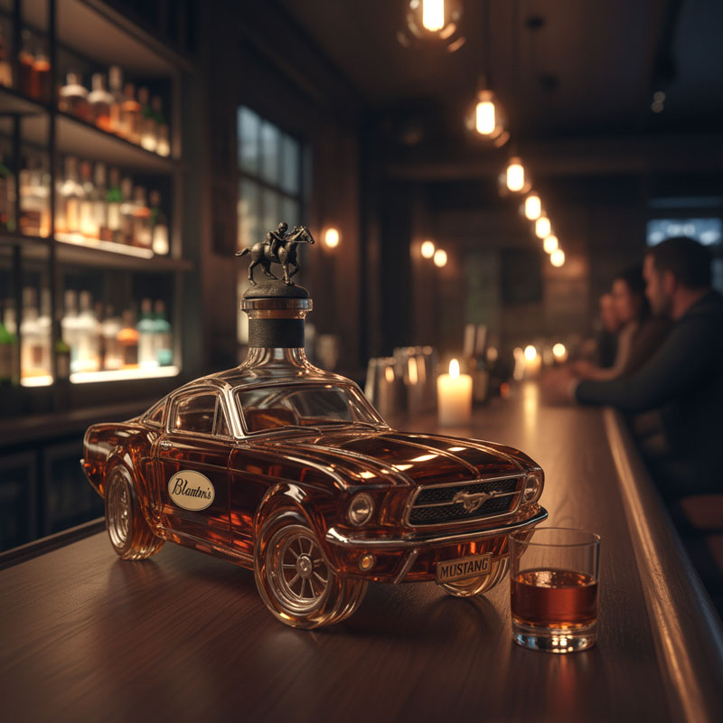 Butelka Whiskey | Dekanter inspirowany Mustangiem | Złożony design szklany | Idealny do domowego baru