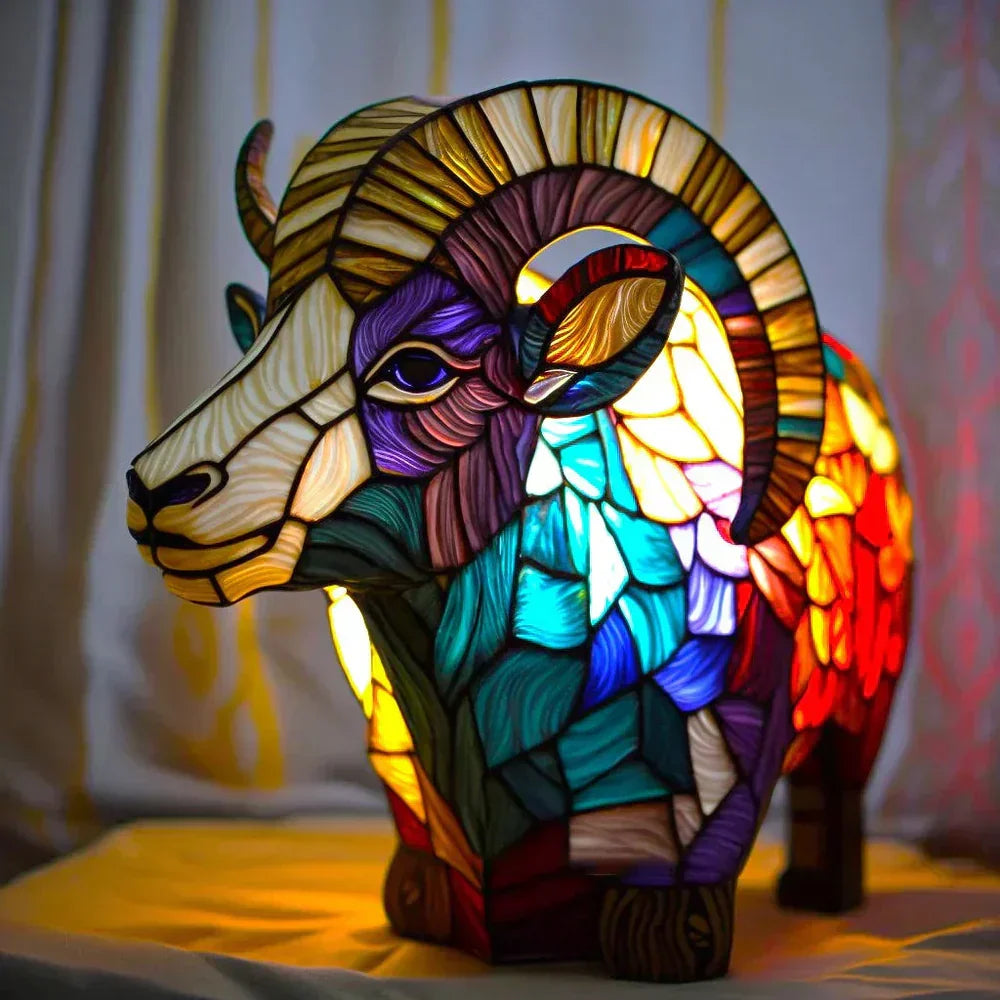 Unikalna Lampa ze Szkła Witrażowego z Motywem Zwierząt do Wyjątkowej Dekoracji Wnętrz