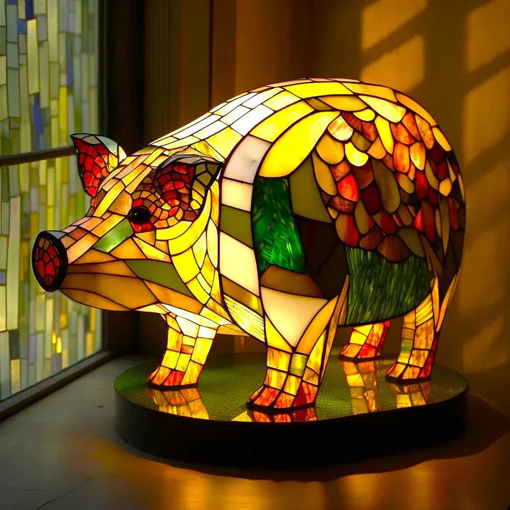 Unikalna Lampa ze Szkła Witrażowego z Motywem Zwierząt do Wyjątkowej Dekoracji Wnętrz