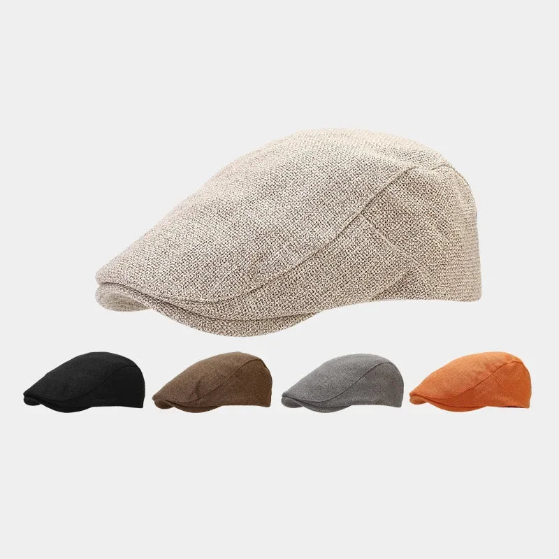 Męski Letni Beret Lnian