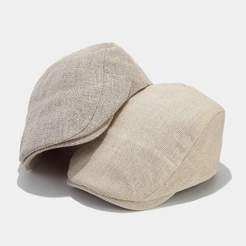 Męski Letni Beret Lnian