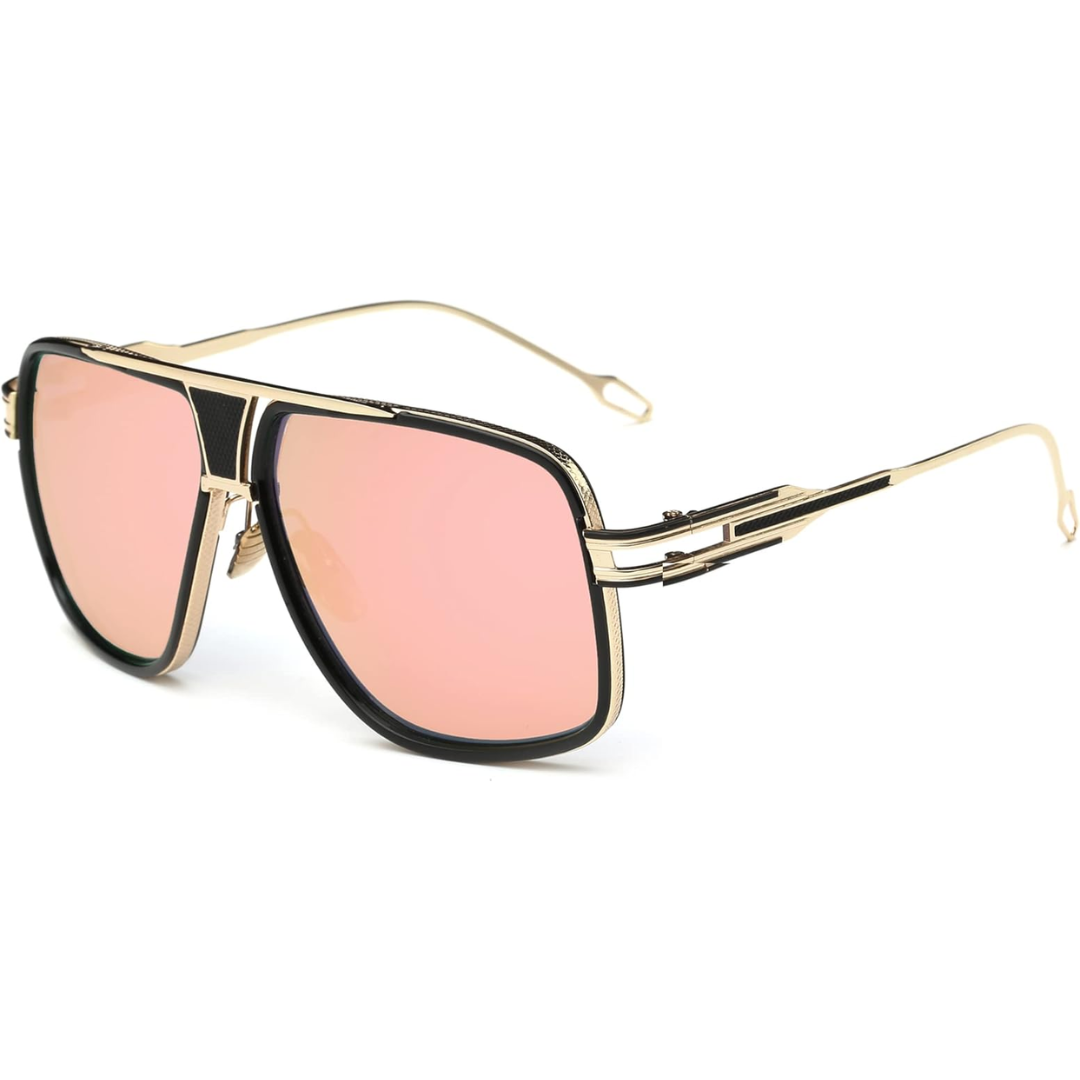 Męskie okulary przeciwsłoneczne aviator z ramką ze stopu i ochroną UV