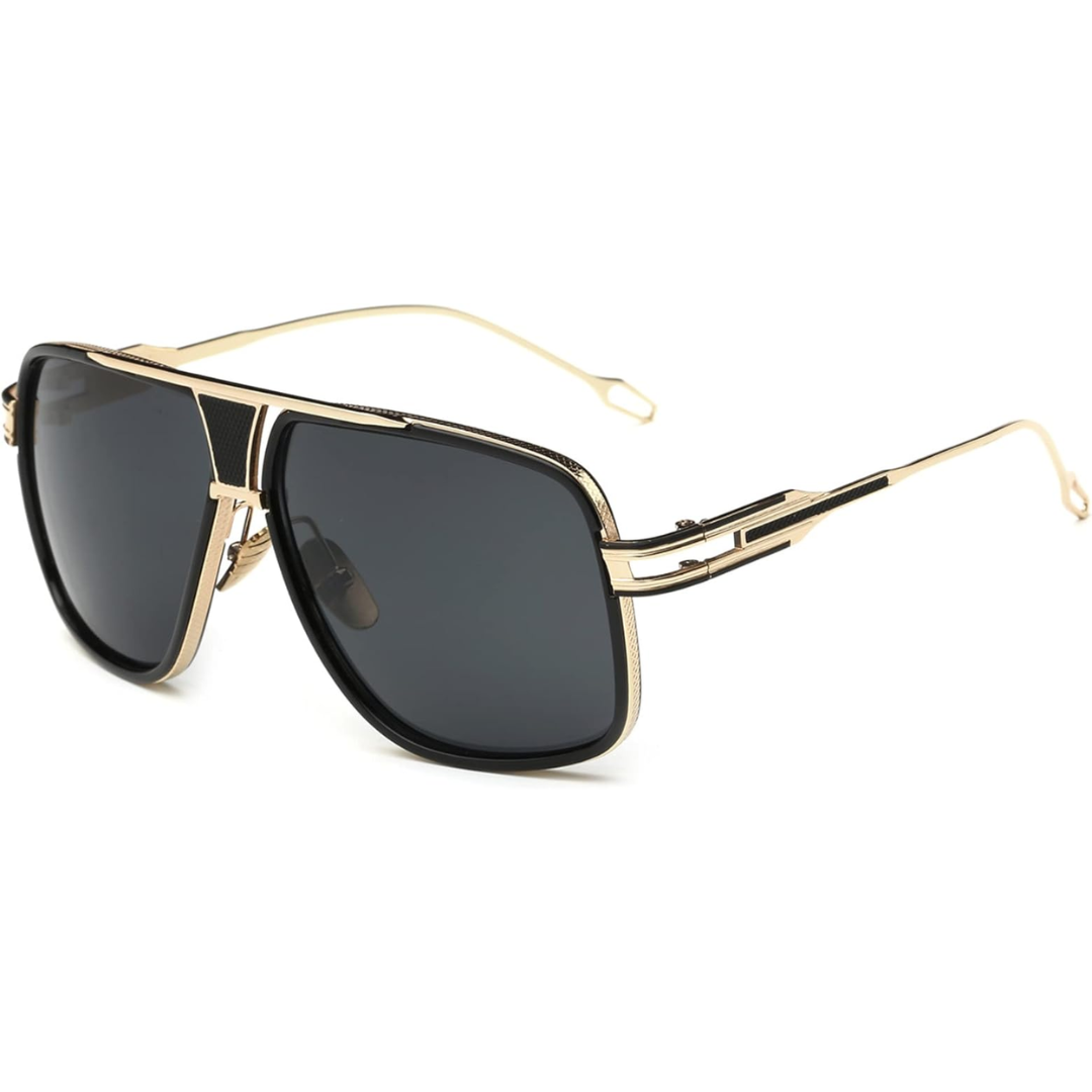 Męskie okulary przeciwsłoneczne aviator z ramką ze stopu i ochroną UV