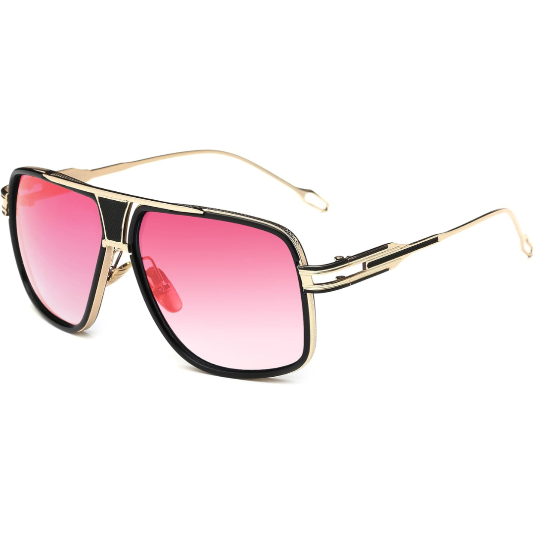 Męskie okulary przeciwsłoneczne aviator z ramką ze stopu i ochroną UV