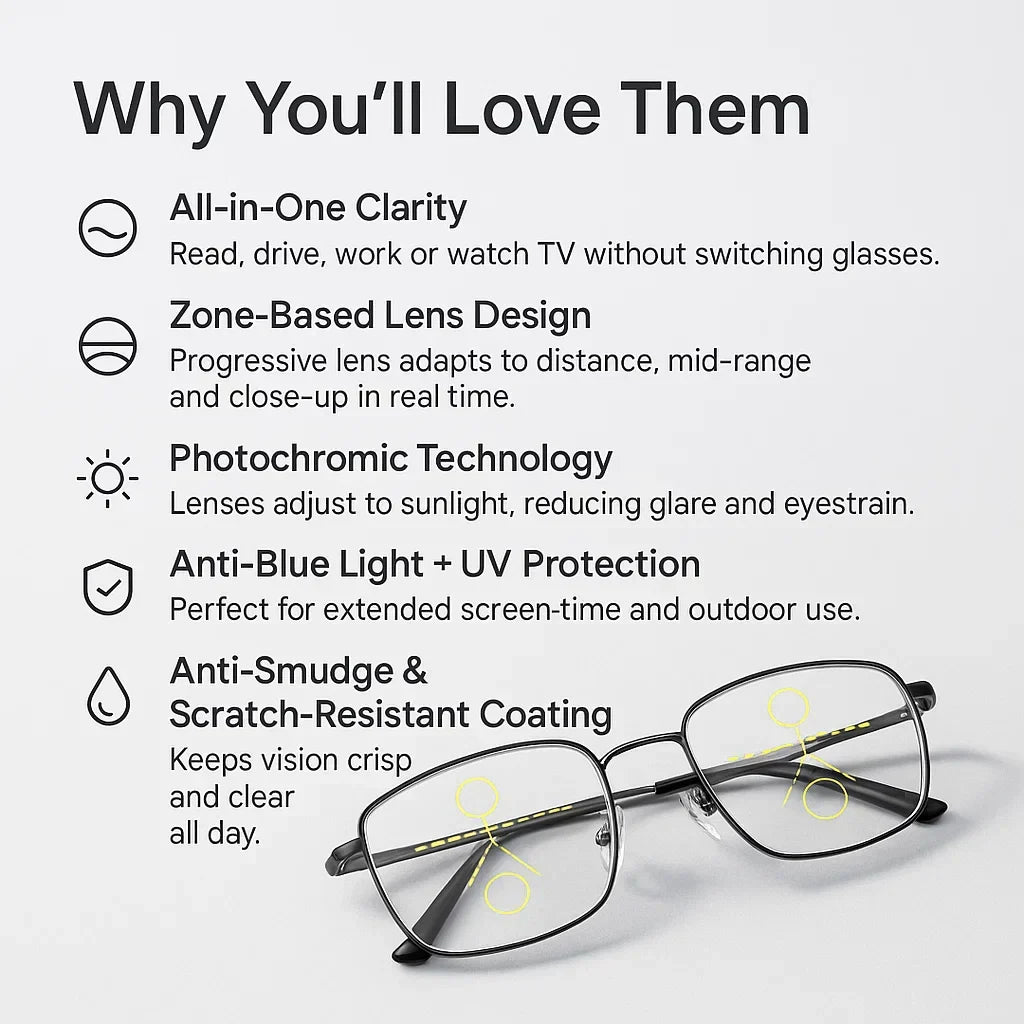 Progresywne Okulary Multifokalne dla Wyraźnego Widzenia - Inteligentny Niemiecki Design do Codziennego Użytku