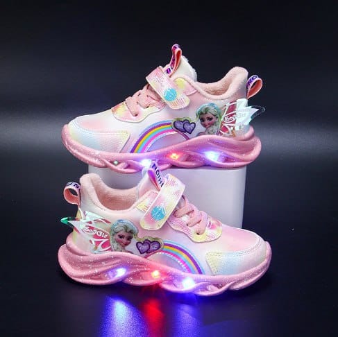 Kolorowe Sneakersy z Brokatem - Buty z Podświetleniem dla Młodych Odkrywców