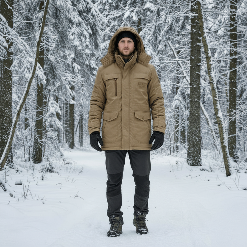 Kurtka Parka z Ocieplanym Fleece'em Odporna na Wiatr