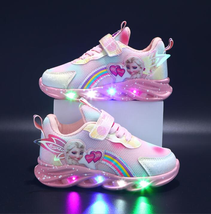 Kolorowe Sneakersy z Brokatem - Buty z Podświetleniem dla Młodych Odkrywców